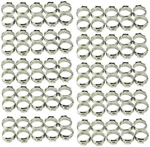 100pcs 1 Inch PEX Cinch Clamp Rings,304 Stainless Steel Cinch Crimp Rings Pinch Clamps for PEX Tubing Pipe Fitting Connections 100pcs 1 Inch PEX Cinch Clamp Rings,304 Stainless Steel Cinch Crimp Rings Pinch Clamps for PEX Tubing Pipe Fitting Connections