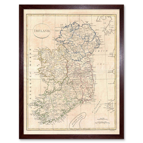 Wee Blue Coo 1799 Clement Cruttwell Map Ireland Vintage Art Print Framed Poster Wall Decor 12x16 inch Wee Blue Coo 1799 Clement Cruttwell Map Ireland Vintage Art Print Framed Poster Wall Decor 12x16 inch