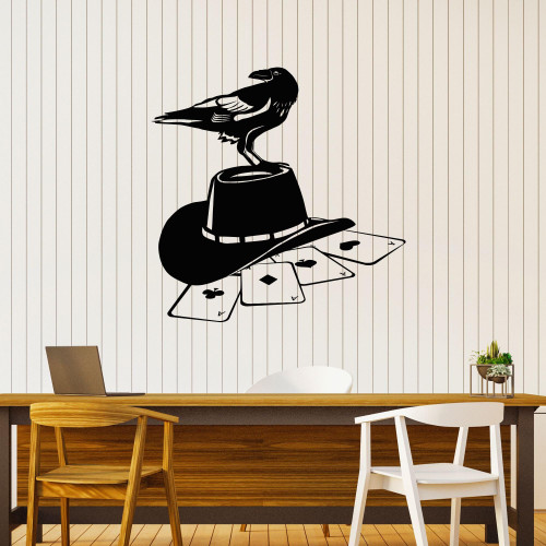 Vinyl Wall Decal Playing Card Games Poker Black Raven Hat Stickers Mural Large Decor (g8399) Black Vinyl Wall Decal Playing Card Games Poker Black Raven Hat Stickers Mural Large Decor (g8399) Black
