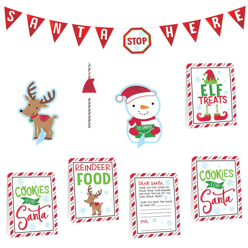 Amscan Christmas Santa Stop Here Mini Buffet Decorating Kit, 1 kit