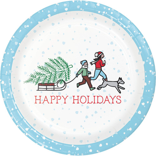Creative Converting Home for The Holidays Dessert Plates, 7", Multi-color