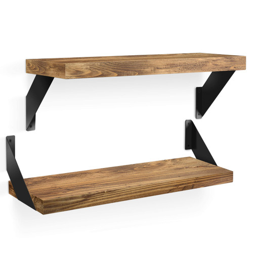 BENEGA Shelf Brackets 8 Inch 4 Packs | Floating Shelf Bracket | Shelving Bracket | Decorative Shelf Brackets | Wall Bracket | Heavy Duty Shelf Bracket | Black Shelf Bracket | L Bracket