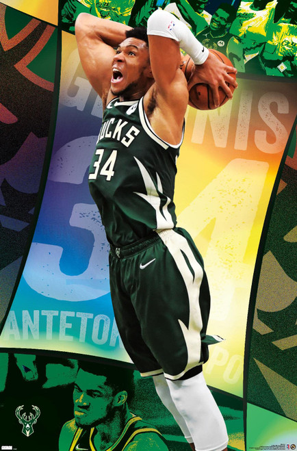 Trends International NBA Milwaukee Bucks - Giannis Antetokounmpo 21 Wall Poster, 22.37" x 34.00", Premium Unframed Version