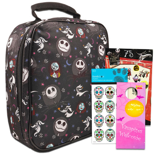 Nightmare Before Christmas Lunch Bag Set - Bundle with Jack Skellington Lunch Box, Stickers, More | Nightmare Before Christmas Lunch Box