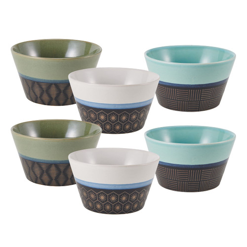 Pfaltzgraff Marcus Cone Shaped Soup Cereal Bowls, Set Of 6, 24-Ounce, Multicolor