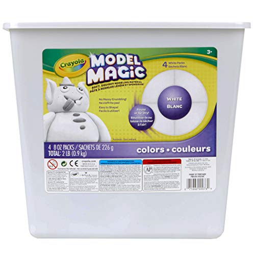 Crayola; Model Magic; White Modeling Compound; Art Tools; 2 lb. Resealable Bucket; Perfect For Slime Supplies Kit
