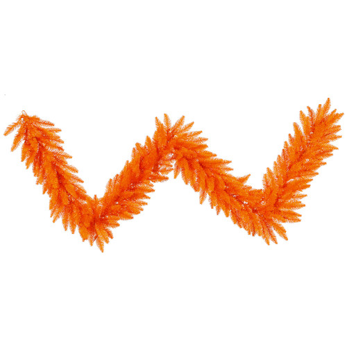 Vickerman 9' Orange Fir Artificial Christmas Garland, Unlit - Faux Fir Christmas Garland - Indoor Seasonal Home Decor