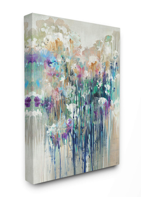 Stupell Industries Dripping Blue and Purple with Soft Neutrals Abstract Canvas Wall Art, 24 x 30, Multi-Color