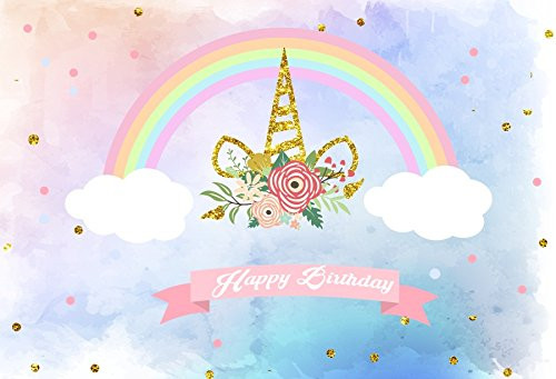 AOFOTO 7x5ft Birthday Party Banner Background Sweet Rainbow Flowers Clouds Cartoon Unicorn Backdrop Kid Baby Infant Newborn Child Girl Artistic Portrait Photoshoot Studio Props Video Drape Wallpaper AOFOTO 7x5ft Birthday Party Banner Background Sweet Rainbow Flowers Clouds Cartoon Unicorn Backdrop Kid Baby Infant Newborn Child Girl Artistic Portrait Photoshoot Studio Props Video Drape Wallpaper