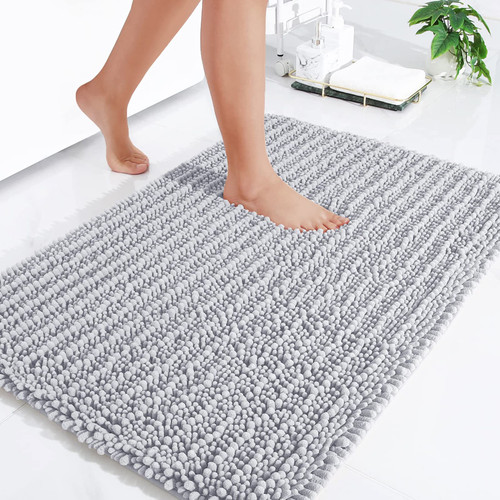 Arotive Luxury Chenille Bathroom Rug Mat, Extra Soft Thick Absorbent Shaggy Bath Rugs, Non-Slip Machine Wash Dry Plush Bath Mats for Bathroom, Shower, and Tub (24"x16", Light Grey) Arotive Luxury Chenille Bathroom Rug Mat, Extra Soft Thick Absorbent Shaggy Bath Rugs, Non-Slip Machine Wash Dry Plush Bath Mats for Bathroom, Shower, and Tub (24"x16", Light Grey)
