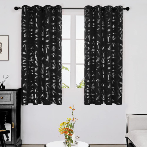 Deconovo Navy Blue Curtains 63 Length, Blackout Thermal Insulated Curtain Drapes 2 Panels, Silver Curtains Room Darkening Panels Grommet, Bedroom Light Blocking Curtains for Boys Room, 52X63 Inch