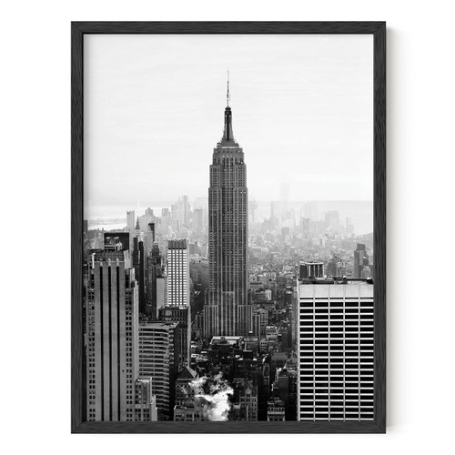 HAUS AND HUES New York Poster Gray Empire State NYC Wall Art New York City Wall Art NYC Skyline Wall Art Empire State Building Wall Art Black and White | (Black Framed, 12x16) HAUS AND HUES New York Poster Gray Empire State NYC Wall Art New York City Wall Art NYC Skyline Wall Art Empire State Building Wall Art Black and White | (Black Framed, 12x16)