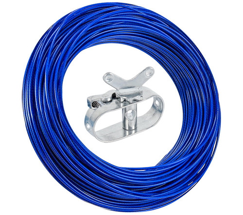 Pool Cover Winch and Cable Kit, Winterize Pool Closing Kit Pool Cable and Winch,102ft Heavy-Duty Pool Cover Wire and Winch, Pool Cover Cable & Ratchet Kit for Above Ground Pool Winter Cover-Blue