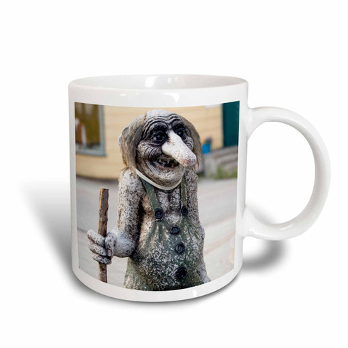 3D Rose Troll Statue, Norway EU21 MDE0015 Michael DeFreitas Two Tone Ceramic Mug, Red