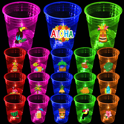 mishunyus 24 Pcs Glow Luau Party Birthday Decorations, Glow Hawaiian Cups, Tropical Cups For Luau Party, Aloha, Tiki, Pineapple Party Favor, Party Supplies, Moana Party Decor(16 oz) mishunyus 24 Pcs Glow Luau Party Birthday Decorations, Glow Hawaiian Cups, Tropical Cups For Luau Party, Aloha, Tiki, Pineapple Party Favor, Party Supplies, Moana Party Decor(16 oz)