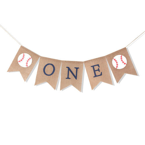 Baseball First Birthday Banner - Baseball Highchair Banner, Baseball Banner, Baseball One Year Old Banner, Baseball Burlap Banner, Baseball 1st First Birthday Party Decorations