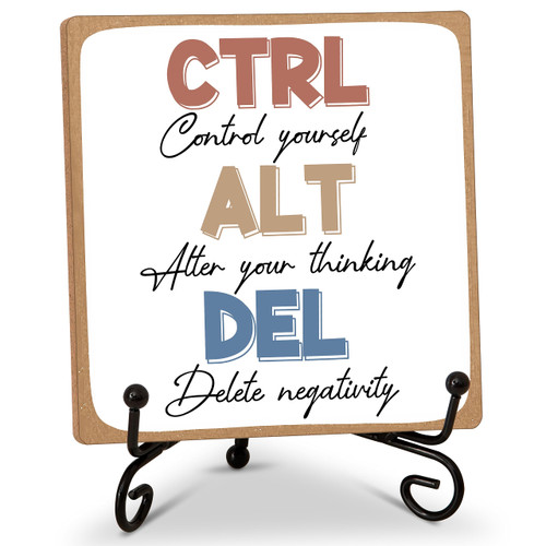 Inspirational Quotes Desk Decor Sign Gift, Motivational Gifts for Friends Coworkers, Ctrl + Alt + Del Desk Plaque Sign with Stand, Home Office Desk Decoration -17 Inspirational Quotes Desk Decor Sign Gift, Motivational Gifts for Friends Coworkers, Ctrl + Alt + Del Desk Plaque Sign with Stand, Home Office Desk Decoration -17