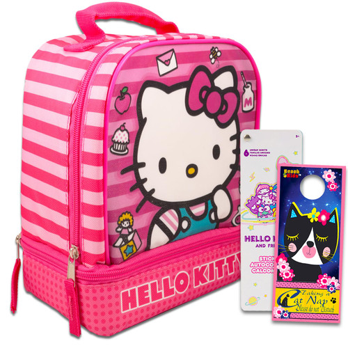 Hello Kitty Lunch Box Set - Bundle with Hello Kitty Lunch Box for Girls, Hello Kitty Stickers, More | Hello Kitty Lunch Bag