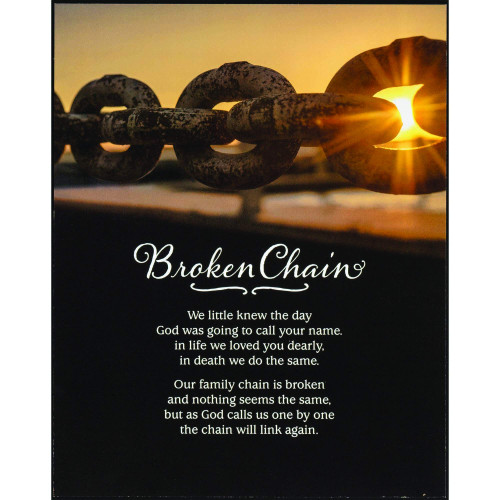 Dicksons Broken Chains Memorial Poem Sepia Brown 10 x 8 MDF Decorative Wall Sign Plaque