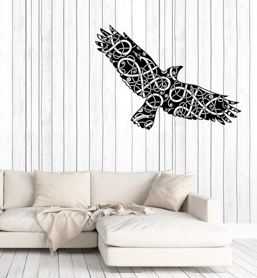 Vinyl Wall Decal Big Bird Flying Eagle Ancient Scandinavian Art Stickers Mural Large Decor (g5014) Black Vinyl Wall Decal Big Bird Flying Eagle Ancient Scandinavian Art Stickers Mural Large Decor (g5014) Black