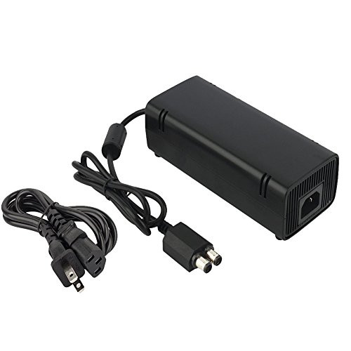 Original Xbox 360E Power Supply AC Adapter Power Cord Replacement Charger for Xbox 360 Elite Console with Power Cable