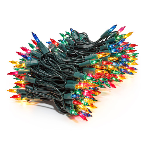 MYGOTO 2 Pack 13ft 50 Clear Mini Easter String Lights on Green Wire Cord for Indoor/Outdoor Use, 120V End-to-End Connectable Decoration for Christmas,Tree,Wedding, Bedroom, Porch Decor(Multicolor)