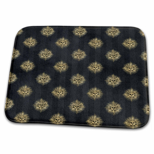 3dRose Chic Image Of Gold Celestial Suns On Black Pattern - Dish Drying Mats (ddm-357478-1)