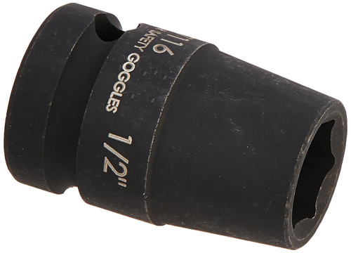 Williams 37116 1/2-Inch Drive Shallow Impact Socket, 6-Point, 1/2-Inch