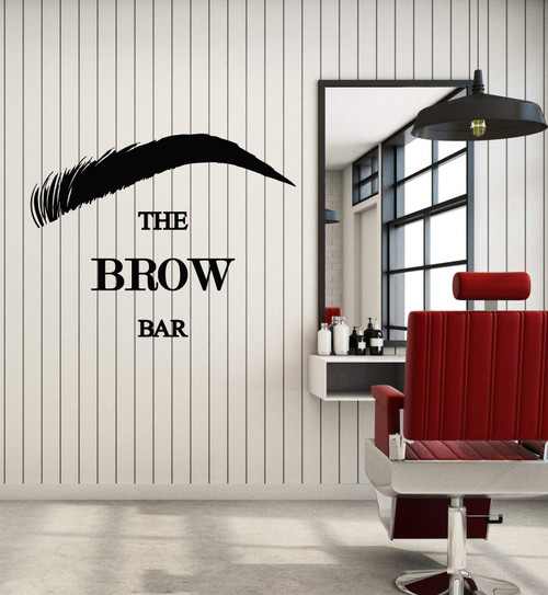 Vinyl Wall Decal Lettering The Brow Bar Beauty Salon Stylist Stickers Mural Large Decor (g1821) Black