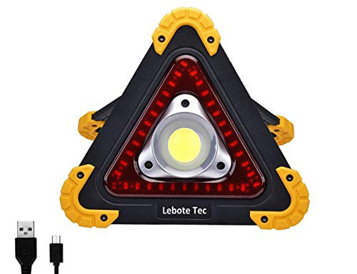 Lebote Rechargeable LED Work Light Outdoor Portable Work Light LED Flood Light Portable Camping Light With Rechargeable Battery Power Bank SOS Mode Flash Triangle Emergency Lights