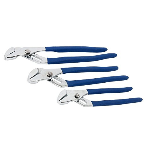 8MILELAKE 3pcs Adjustable Tongue and Groove Pliers Set, 8" 10" 12" Adjustable Groove Joint Pliers