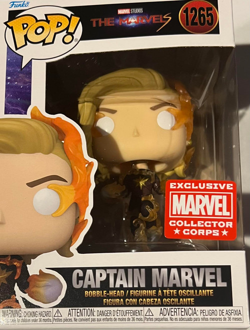 Pop! Marvel Collector Corps Exclusive The Marvels Captain Marvel #1265 w/Free Acrylic CASE Pop! Marvel Collector Corps Exclusive The Marvels Captain Marvel #1265 w/Free Acrylic CASE