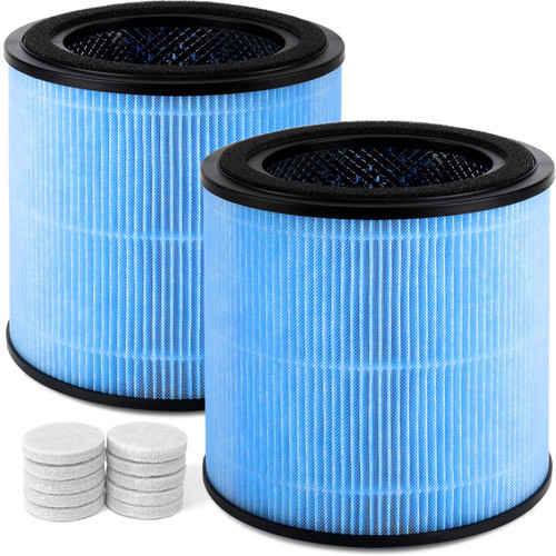 H13 True HEPA Replacement Filter Compatible with AIRTOK Air Purifier AP0601, 2 Packs