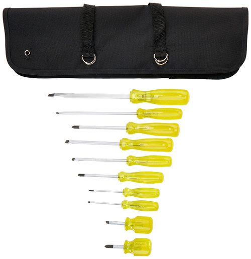 Urrea JBUD02 Amber Handle Screwdriver Set Blister Pack, 10-Piece