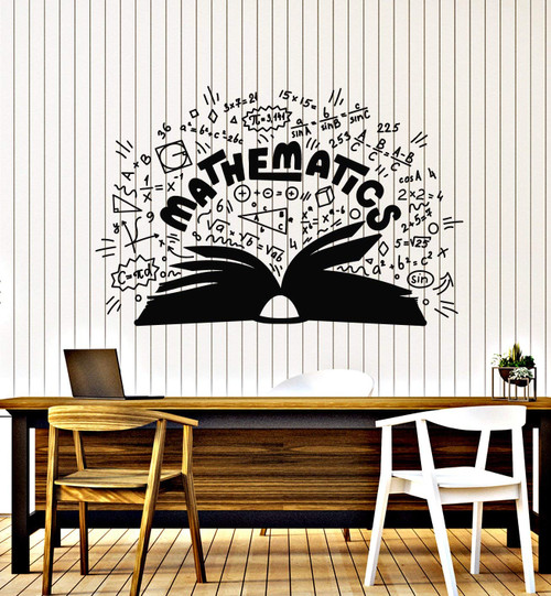 Large Vinyl Wall Decal Mathematics School Math Symbols Book Teen Room Decor Stickers Mural (g1565) Black