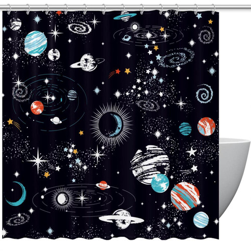 VAPOKF Shower Curtain for Bathroom Decor, Universe Waterproof Polyester Fabric Bath Curtain Set with 12 Hooks - 66x72 Inches VAPOKF Shower Curtain for Bathroom Decor, Universe Waterproof Polyester Fabric Bath Curtain Set with 12 Hooks - 66x72 Inches