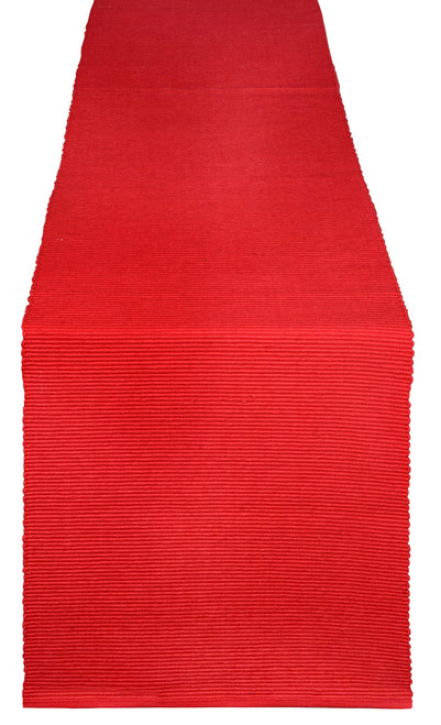 Yourtablecloth Cotton Ribbed Table Runner (Red, 13 x 108)