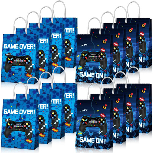 16 Pieces Video Game Party Bags, Gamer Party Favor Goodie Candy Treat Bags with Handle for Kids Boys Video Game Gaming Birthday Party Supplies Decorations 16 Pieces Video Game Party Bags, Gamer Party Favor Goodie Candy Treat Bags with Handle for Kids Boys Video Game Gaming Birthday Party Supplies Decorations