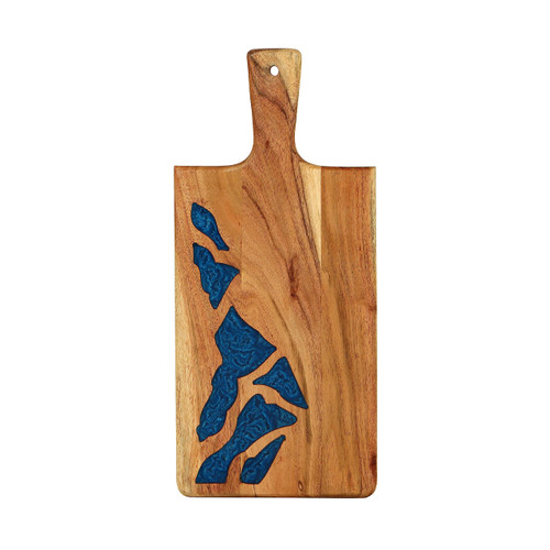 Handmade Blue Epoxy Resin,Acacia Wood cutting board, Serving Board, Meat Fruit Cheese Chopping Board, Serving Tray, Charcuterie board