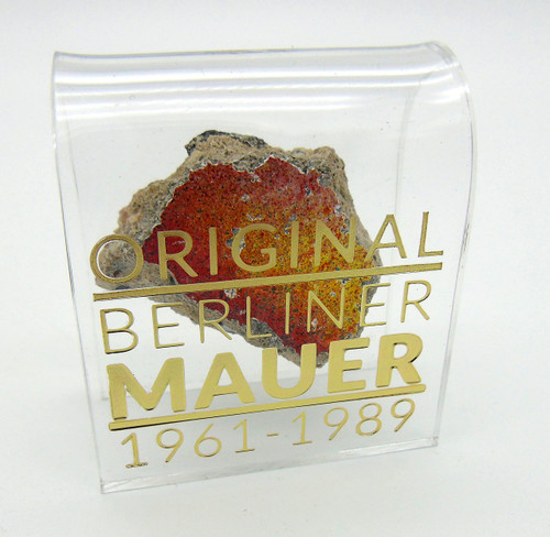 Berlin souvenirs Original Piece of the Berlin Wall - Authentic Souvenir from Real in Germany Mounted Acrylic Display (2In x 2In Small) ,Small (2 in x 2 in)
