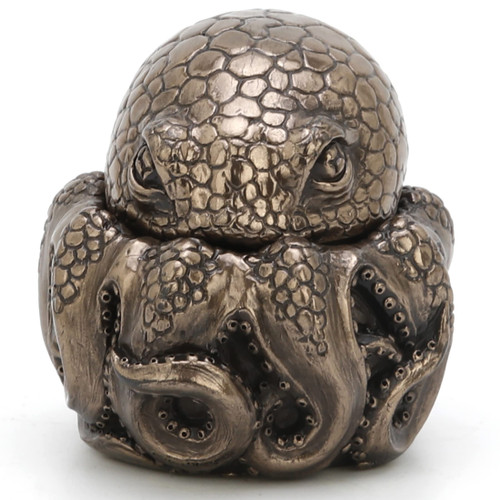 Veronese Design 2 3/4" Dwarf Octopus Mini Trinket Box Resin Sculpture Bronze Finish