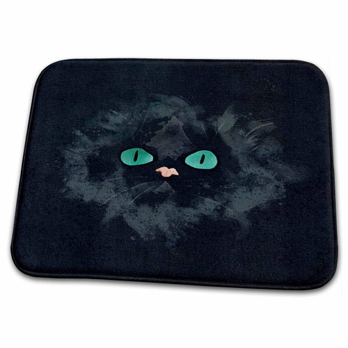 3dRose Black Persian Cat Watercolor - Dish Drying Mats (ddm-341418-1)