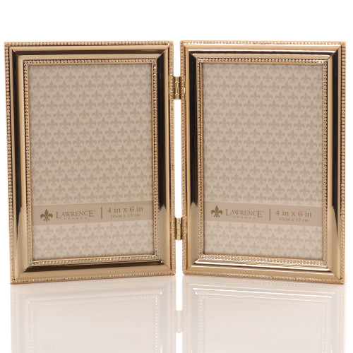 Lawrence Frames Classic Bead Frame, 4x6 Double, Gold