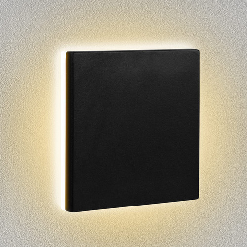 vibeitup Modern LED Wall Sconce, Waterproof Black Aluminum Wall Light, Hardwired, 8W 3000K Outdoor/Indoor Wall Lamp, Square Geometric Wall Lighting Fixture