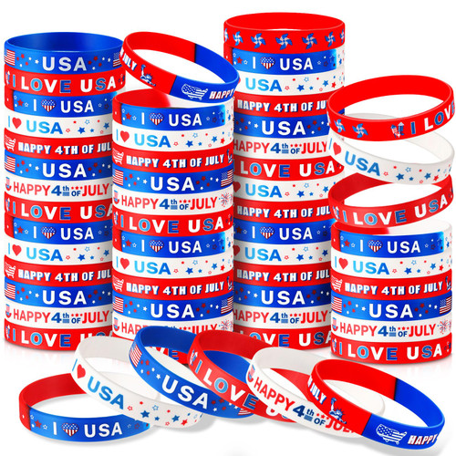 Ben Louis 36 Pcs 4th of July Party Favors Silicone Bracelet Red White Blue Patriotic Wristband Fourth Of July Accessories Bulk Decor For Kids Adults Parades Independence Day Memorial Day Supplies Ben Louis 36 Pcs 4th of July Party Favors Silicone Bracelet Red White Blue Patriotic Wristband Fourth Of July Accessories Bulk Decor For Kids Adults Parades Independence Day Memorial Day Supplies