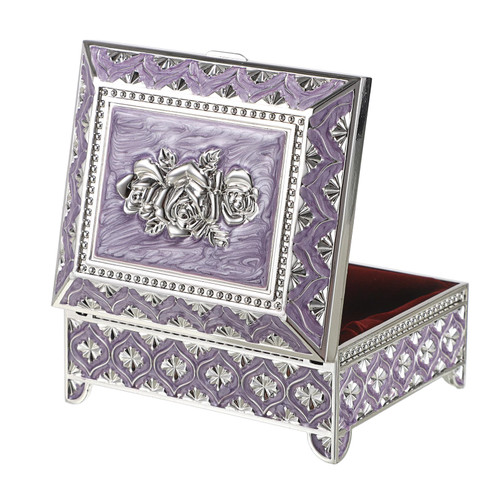 Hipiwe Vintage Metal Jewelry Box Trinket Storage Box Rectangle Treasure Chest Case Earring Ring Necklace Organizer Decorative Keepsake Box Birthday Gift for Women Girls(Small)