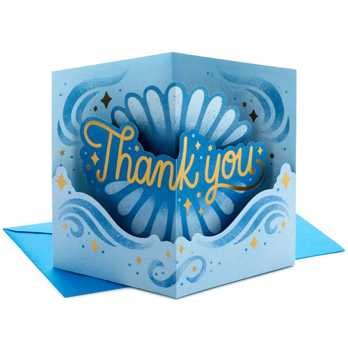 Hallmark Paper Wonder Pop Up Thank You Card, Nurses Day Card, Admin Professional Day Card (Blue and Gold) Hallmark Paper Wonder Pop Up Thank You Card, Nurses Day Card, Admin Professional Day Card (Blue and Gold)