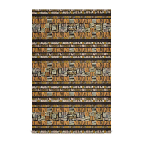 Abstract Ethnic Tribal Seamless Pattern in Orange Grey Brown Style Set of 6 Polyester Kitchen Dish Towel, Hemmed Napkin Terry Towel, Dishtowels Dishcloths, Hand Bar Tea Towels with Hanging Loop
