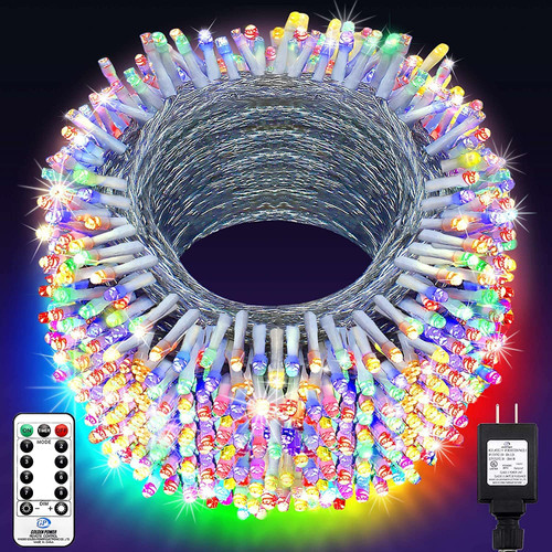 KNONEW 403ft 1000 LED String Lights Outdoor Christmas Lights 8 Modes & Timer Fairy Light Plug in Waterproof LED String Lights for Xmas Yard Tree Wedding Party Holiday Decorations (Multicolor)