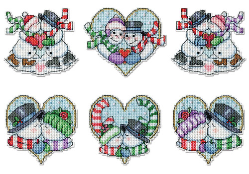 Design Works Crafts Counted Cross Stitch Ornament Kit, Snow Couple